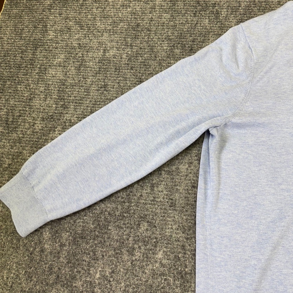 Brooks Brothers Mens Light Blue Qtr Zip Sweater Pullover Knit Mock Neck Size 2XL - Picture 5 of 16